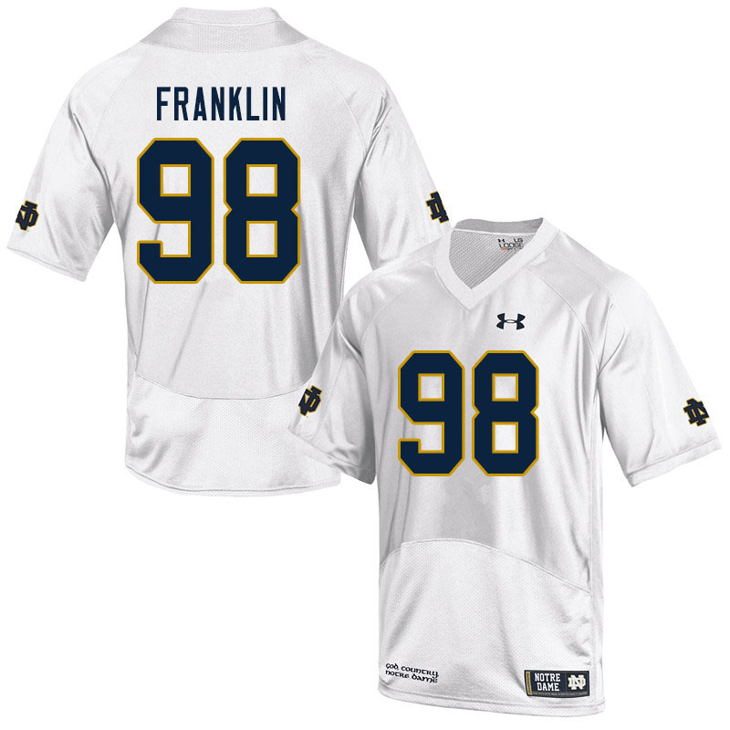 Men's NCAA Notre Dame Fighting Irish #98 Ja'Mion Franklin Stitched College Under Armour Authentic White Football Jersey CS10J07OL